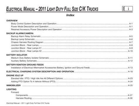 Manual – 2011 light Duty Full SizE C/K truckS i 